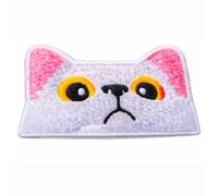 Parche bordado de gato termoadhesivo, parche de Iron-On para coser, adhesivo para chaquetas, vaqueros, mochilas, camisetas y accesorios, blanco y negro, adhesivo para ropa, accesorio de bricolaje (cat