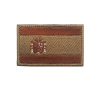 Parche bordado de la bandera de España, parches bordados de España, emblema, insignias para el hombro, gancho para bolso, ropa, mochila, sombreros, chaquetas (marrón)