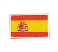 Parche bordado de la bandera de España, parches bordados de España, emblema, insignias para el hombro, gancho para bolso, ropa, mochila, sombreros, chaquetas (borde blanco)