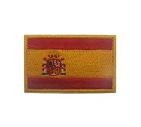 Parche bordado de la bandera de España, parches bordados de España, insignias para coser, insignias de emblema, gancho para hombro, brazalete para bolsa, ropa, mochila, sombreros, chaquetas (amarillo)