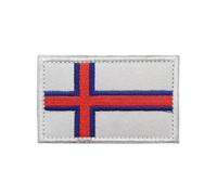 Parche bordado de la bandera de las Islas Feroe para coser en el brazo, insignias de moral militar, parches de gancho para el hombro, para ropa, bolsos, mochilas, accesorios (Islas Feroe)
