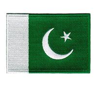 Parche bordado de la bandera de Pakistán con emblema nacional de hierro paquistaní