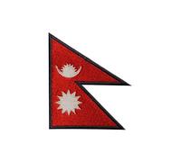 Parche bordado de la bandera nacional de Nepal, para ropa, etc. 9 x 6 cm