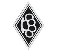 Parche bordado de motorista con texto en inglés «Patch Biker», termoadhesivo para chalecos y chalecos de moto, para decorar ropa de moto, bordado en Pilot Motorcycle, para chaquetas de moto DIY (Rombo