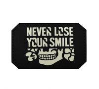 Parche bordado de pirata militar tácticamente reflectante, aplique moral con gancho y bucle, parches de pirata Never Lose Your Smile, parche de calavera horrible para ropa, mochila, sombrero (estilo 2
