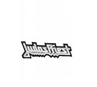 Parche bordado de plata con texto en inglés "Judas Priest" para planchar