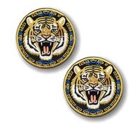 Parche bordado de tigre para planchar, 2 unidades, diseño de cabeza de tigre rugiente, estilo táctico, para sombreros, bolsos, uniformes, motociclistas, chalecos, camisas, mochilas, gorra de béisbol