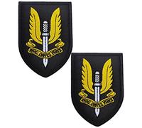Parche bordado militar de insignia de servicio aéreo especial que se atreve a ganar SAS con gancho y bucle, 2 unidades (color 2)