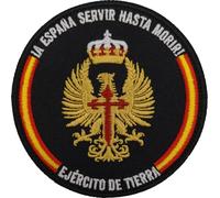 Parche bordado militar del ejercito de tierra español con la parte trasera de anclaje de gancho y bucle