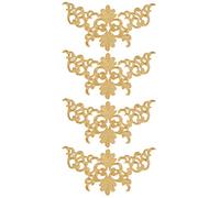Parche bordado nube suerte, 4 piezas con hilo metálico dorado, parche hierro en la nube coser en tela para DIY manualidades, moda urbana, mochilas, chaquetas, denim, festivales y regalos artesanales