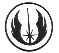 Parche bordado para coser o planchar con logotipo de Star Wars Order Galactic Republic Jedi Knights (negro)
