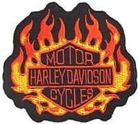 Parche bordado para planchar con diseño de Harley Davidson Flames