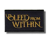 Parche bordado para planchar con texto en inglés "Bleed from Within