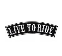 Parche bordado para planchar o coser: «Live To Ride» | Parche biker anudable/aplicable con plancha | Sticker MC para motociclistas | DIY