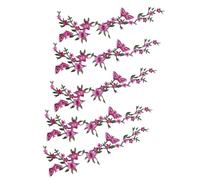 parche bordado, parche termoadhesivo de y flor | Paquete de 5 de para coser apliques como accesorios de reparación para ropa