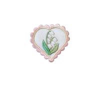 Parche Bordado Parches autoadhesivos bordados con forma de corazón y flores for niñas, mochila, zapatos, sombreros, decoración colección recortes, accesorios costura DIY Para Mochilas De Ropa(Patch 1)