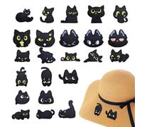 Parche Bordado Planchable,23 Piezas Tema Sombrero Negro - Parches de Bordado de Transferencia Térmica para Ropa,Para Chaquetas Gorras Suéteres Mochilas Bolsos de Tela Principiantes y Profesionales