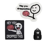 Parche bordado PVC divertido 2 unidades, parches textiles con diseño humorístico, accesorios personalizables para mochilas, chaquetas y ropa táctica, negro compacto, uso diario y regalos creativo