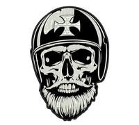 Parche bordado termoadhesivo - Patches - Patch Biker - Calavera Barbudo Motorcycles, para bordado para decorar chalecos de moto, chaleco o ropa DIY