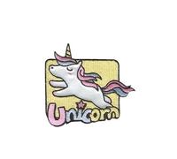 Parche bordado termoadhesivo unicornio, parche bordado para ropa, parches infantiles, Medidas:8 x 7,3 cm