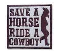 Parche bordado ThatsRad Country Western Cowboy Cowgirl Rodeo Darlin Howdy Iron On (Save a Horse Ride a Cowboy)