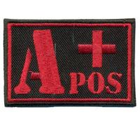 Parche con el grupo sanguíneo de A+POS Positiv Military Survivor Biker Cruz Roja