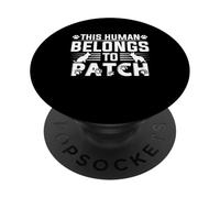 Parche con Nombre de Perro Personalizable para Regalo con Texto en inglés This Human Belongs PopSockets PopGrip Adhesivo