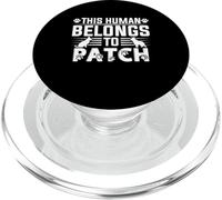 Parche con Nombre de Perro Personalizable para Regalo con Texto en inglés This Human Belongs PopSockets PopGrip para MagSafe