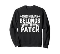 Parche con Nombre de Perro Personalizable para Regalo con Texto en inglés This Human Belongs Sudadera