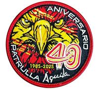 Parche Conmemorativo EDICIÓN LIMITADA Patrulla Águila 40 Aniversario, 1985-2025, Negro y Rojo
