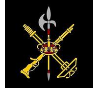 Parche cuadrado del escudo de la Legión española, de 7,6 x 7,6 cm, de tela de poliéster sublimada con borde bordado con hilo negro, con tela de gancho trasera