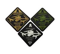 Parche de advertencia 3D de PVC suave para drones, insignia adhesiva verde de alta visibilidad para bolsos, chalecos, uniformes, identificador de seguridad para zonas de drones, uso al aire libre y