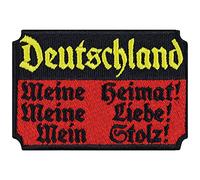 Parche de Alemania con texto en alemán "Meine Heimat - Meine Liebe Aufbügler Patriot Patch Biker bandera Alemania regalo Rocker DIY aplicacion chaqueta/chaleco/botas/maletín de moto 80 x 55 mm