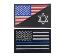 Parche de bandera de Israel y banderas de Estados Unidos, parches para coser en bordado, insignias tácticas israelíes de Estados Unidos, emblema de moral militar, gancho para ropa, bolsas, mochila,
