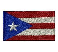 Parche de bandera de Puerto Rico - 7 x 4 cm bordado para planchar o coser - Emblema militar táctico para chaquetas, mochilas, sombreros y ropa - Parche de reparación de tela