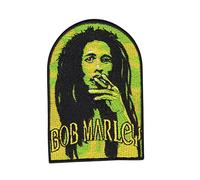 Parche de Bob Marley verde bordado para pegar con plancha, accesorio de recuerdo