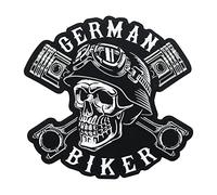 Parche de calavera de German Biker para planchar para chalecos de cuero, parches para moto, parches de perros, parches para chaqueta de moto, parche para hombre, Finally Home