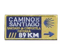 Parche de Camino de Santiago - Santiago de Compostela hasta Fisterra/Finisterre - 89 km - Camino de Santiago España - 9 x 4,5 cm