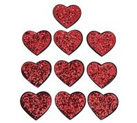 Parche de Corazón Rojo, 10 Piezas Parches de Lentejuelas de Corazón Costura Artesanía de Bricolaje para Ropa Parches de Apliques de Bricolaje