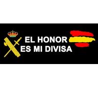 Parche de El honor es mi divisa Guardia Civil España. Rectangular 12 x 5 cm Tela Impresa sublimado Borde Hilo Negro y tela de gancho Macho Trasero - 1 Unidad