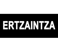 Parche de Ertzaintza letras sobre negro. Rectangular 12 x 5 cm Tela Impresa sublimado Borde Hilo Negro y tela de gancho Macho Trasero - 1 Unidad