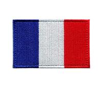 Parche de Francia - 8 x 5 cm - Escudo de bandera militar de Airsoft para niños y niñas, bandera de Francia, diseño de gancho y hebilla, parche bordado para ropa, escudo de costura país