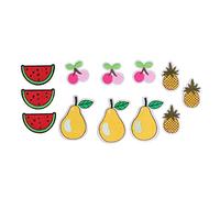 Parche de Frutas 12 Piezas, Parches para Ropa y Bolsa, Diseño de Cereza Piña Sandía, Colores Vivos y Patrón Lindo - Fácil de Planchar, Ideal para DIY y Decoración Personalizada