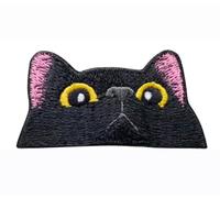 Parche de gato bordado termoadhesivo, parche de Iron-On para coser, adhesivo para chaquetas, vaqueros, mochilas, camisetas y accesorios, blanco y negro, adhesivo para ropa, accesorio de bricolaje