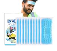 Parche de gel refrescante para la frente, 10 almohadillas refrescantes reutilizables, tiras de instantáneo, parches de refrigeración para niños y adultos, para verano, viajes, deportes