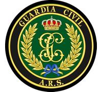 Parche de Guardia Civil A.R.S. Redondo 7,6 cm diámetro Tela Impresa sublimado Borde Hilo Negro y tela de gancho Macho Trasero - 1 Unidad