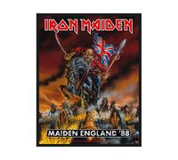 Parche de la gira de Iron Maiden de Inglaterra '88 con banda de heavy metal, tejido y cosido