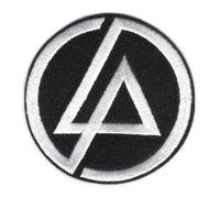 Parche de linkin park logo negro blanco redondo 7,5 cm parche termoadhesivo rock