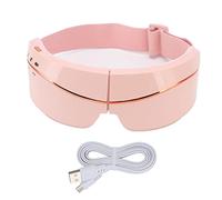 Parche de Masaje Eléctrico para el Ojo, Máquina de Masaje de Ojos con Carga USB con Vibración de Calentamiento Inteligente para Reducir la Fatiga Ocular y Mejorar el Sueño (Rosa)