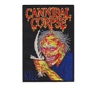 Parche de metal con texto en inglés"Cannibal Corpse Hq Death Prohibición de la muerte de Caníbal - Accesorio de recuerdo bordado
